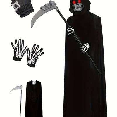 4pcs/set Halloween Adult Grim Reaper Costume Props...