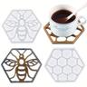 2pcs Honey Bee Honeycomb Resin Casting Mold Diy Handmade Silicone Mold For Making Hollow Coaster Cup Tray