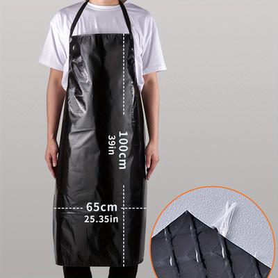 TEMU Premium Adjustable Pvc Apron With Pockets - For Cooking, Baking, Gardening & More! Image