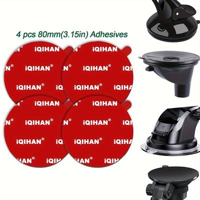"TEMU Extra Strong Double-sided Adhesive Pads For Dashboard Mounts - 3.15" Diameter, Waterproof Acrylic Sticky Tapes For Cameras, Gps & Car Phone Holders, Replacement, Suction Cup, Sticker" Image