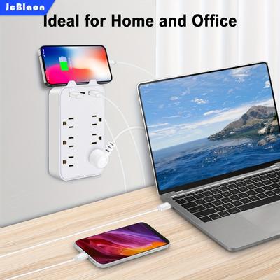 Usb Wall Charger, Protector, 6 Outlet Extender Wit...
