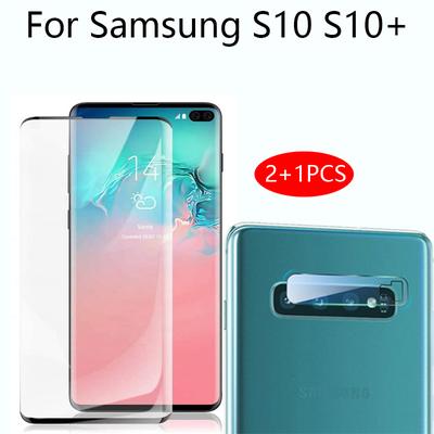 TEMU 2-in-1 Protective Glass For S10 S10+ Camera Len Screen Protector For For Galaxy S10 Plus Tempered Film