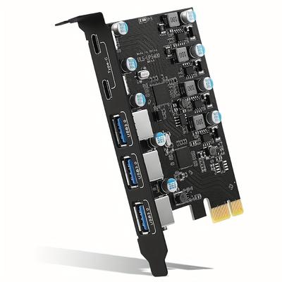 Usb3.0 Pcie Expansion Card Built-in Usb Adapter, 5gbps Transmission Speed, 3 Usb3.0-a Plus 2 Usb-c Ports, Support Windows7, 8, 10, 11 And Os 10.8.2 And Above