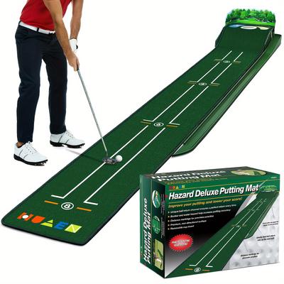 TEMU Huaen Premium Golf Putting Mat, Putting & Outdoor With Ball Return And 3 Holes, Improve Accuracy And Speed Durable Wrinkle-resistant Mat, Golf Accessories For Men