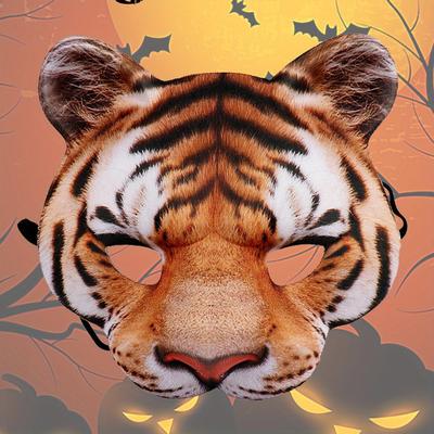 1pc Tiger Shape Mask Simulation Animal Head Series...