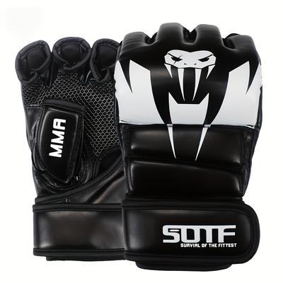 Adult Half Finger Mma Gloves For Combat Training And Sanda Fighting - Protective Gear With Enhanced Grip And Breathability