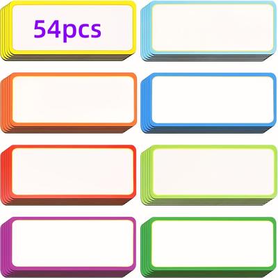TEMU 30/54pcs Color Magnetic Label Stickers - Dry Erase & Name Tag Whiteboard, Crafts, Refrigerator - 9 Colors Image