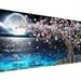 TEMU 5d Lake Diamond Painting, Diamond Painting Moon Kits For Adults, Diy Full Crystal Rhinestone Arts And Crafts, Gem Art Paints With Diamond Home Wall Decor 27.5 X 15.7in