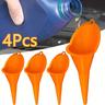 4pcs Long Stem Funnel Car Gasoline Oil Filling Tools Plastic Anti-splash Refueling Funnel Moto Refueling Tools Auto Accessories