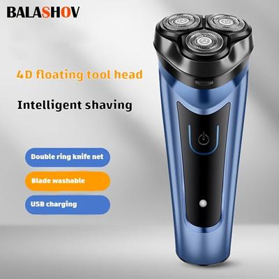 Electric Shaver For Men, 3d Independent Floating Heads, 500mah, Rechargeable, 1-hour Fast Usb-c Charging, 60min Runtime, Lightweight, Rotary Electric Razor For Father Day Gifts