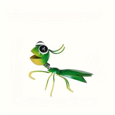 TEMU Metal Grasshopper Statue - Whimsical Garden & Lawn Art Decor, Freestanding, No Power Needed, Featherless, Outdoor Insect Ornamentation And Yard Embellishment Image