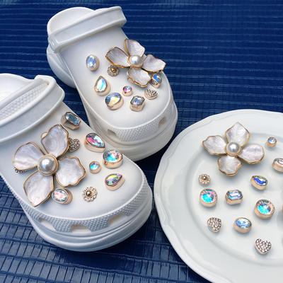 20pcs Fashion Faux Pearl & Rhinestone Series Shoes Charms For Clogs Sandals Decoration, Shoes Diy Accessories For Girls