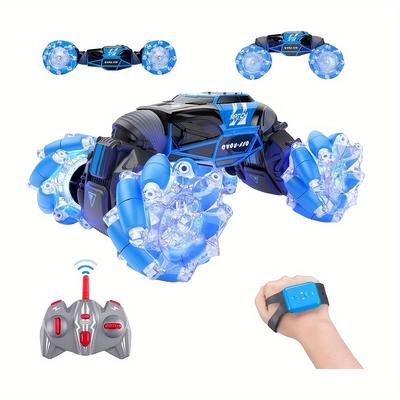 Remote Control Car, 4wd 2.4ghz Gesture Sensing , Double Sided 360Â°rotating Transform Off Road Car With Light, Toy Cars For 6-12 Year Old Boys & Girls