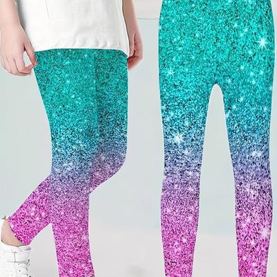 TEMU Comfy & Trendy Leggings 1pc Sequin Effect Long Pants Spring/ Fall Party Kids Clothes