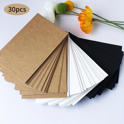 30pcs/set, Double-sided Blank Postcard Diy Greeting Card, 3 Colors Of 10 Each, Creative Message Card, Thank You Card, Word Card, Note Card, Index Card