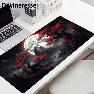 Red Moon Desk Mat Desk Pad Large Gaming Mouse Pad E-sports Office Keyboard Pad Computer Mouse Non-slip Computer Mat Gift For Teen/boyfriend/girlfriend