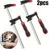 """2pcs 12'' Steel Bar Clamps Set, Quick-adjust Wood Clamps With 3"" Throat Depth, 500 Lbs Load Limit, Table Clamp Quick Release F Clamps For Woodworking"""
