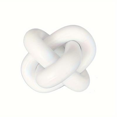 TEMU 1pc Wood Knot Decor, 3 Link Wood Chain Link Decor, Hand Carved Decorative Wood Knot For Coffee Table Entryway Shelf Decor Image