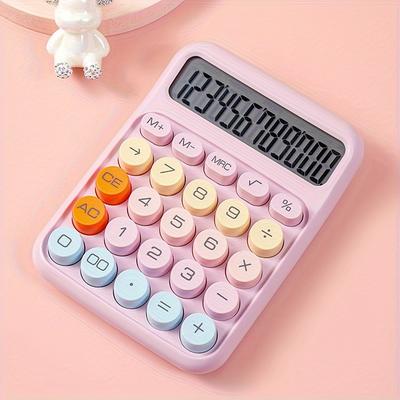New 12-digit Large-key Flexible Keyboard Student Calculator Goddess Style Candy-colored Office Use Financial Accounting
