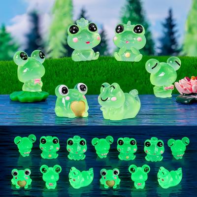10pcs Luminous Frog Design Ornaments For Fish Tank...