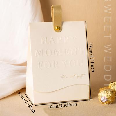 TEMU 10pcs, -held Gift Box Premium Leather Hand-held Candy Gift Box, Packaging Box, Wedding Decorations, Wedding, Gift Box, Wedding Stuff