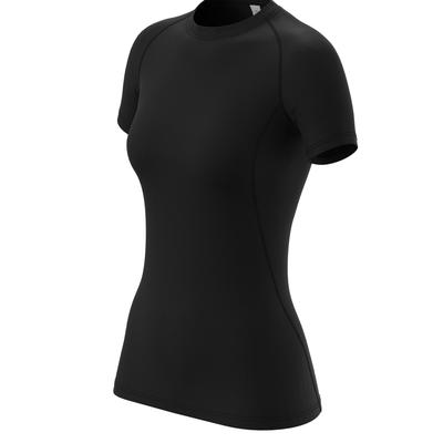 TEMU Ladies' Comfortable Crew Neck Short Sleeve Polyester T-shirt, Breathable Quick Dry, Solid Color, High Stretch Fabric, For Summer Running, Training Image