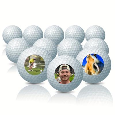 TEMU 12pcs Personalized Golf Balls - Customized Text Or Logo Image Golf Balls - Gifts For Men, Golfers, Golf Lovers - Golf Course Golf Club Accessories