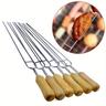 6pcs, Bbq Skewers, Barbecue Forks, Outdoor Bbq Forks, Stainless Steel Barbecue Fork, Hot Dog Fork, Barbecue Fork For Outdoor Camping Picnic, Barbecue Tool, Bbq Accessories