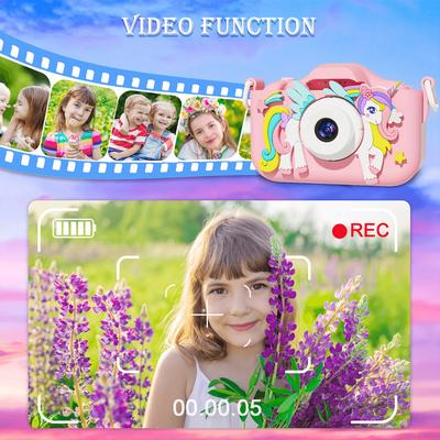 1pc Toy Unicorn Digital Camera, Toy Camera For 3 4 5 6 7 8 9 10 11 12 Years Old Kids, Boys And Girls, Perfect Christmas And Birthday Gift, 32gb Card