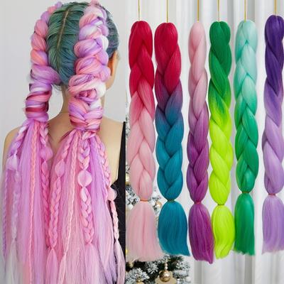 22 Inch Braiding Hair Ombre Jumbo Braiding Hair For Women Extensions Heat Resistant Synthetic Hair For Braiding Hair Accessories For Christmas Par New Year Gift