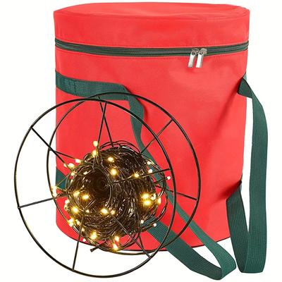 1pc Christmas Light Storage Bag, 600d Oxford Cloth Storage Bag, Christmas Light Circular Holiday Storage Bag (without Light Ring) Festival Home Organization And Storage Supplies