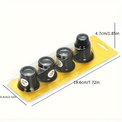 4pcs/set, Eye Loupe Magnifiers 5x/10/15x/20x Watch Repair Tool Kit, Jewelry Loupe Magnifier Magnifying Glass Watchmaker Tools