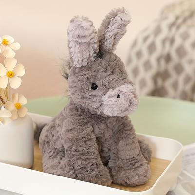1pc Fur Donkey Doll Simulation/ Plush Toy, Cartoon Animal Donkey Plush Throw Pillow, Suitable For Different Scenes, Can Be Used As A Gift For Halloween Thanksgiving Christmas (9.06in)
