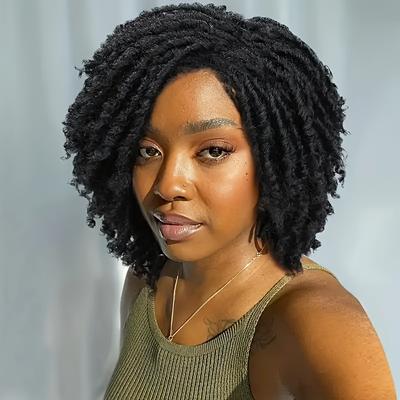 Dreadlock Wig Short Braided Wigs For Women And Man Afro Bob Black Crochet Twist Hair Dreadlocks Wigs Synthetic Wig Layered Breathable Faux Locs Braids Afro Wigs For Women