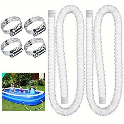 1 Pack, Swimming Pool 150cm Hose Diameter 32mmpe Material With Metal Fixing Ring, White Durable, Easy To Install, Stable Quality