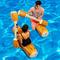 4pcs, Inflatable Floating Row Toys, Summer Beach Pool Inflatable Water To Wood Game Stick Adult Water Sports Float Drain On Toys Adult Party Supplies Swim Ring Set 2 Mounts, 2 Sticks