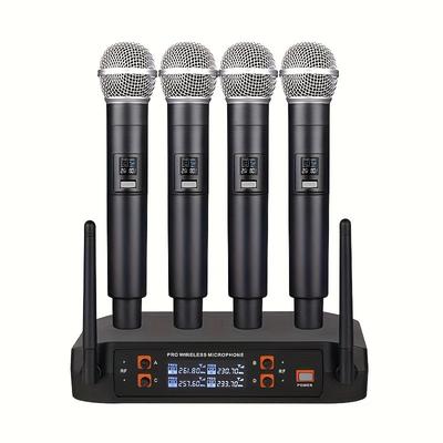 D4 Pro Wireless Microphone System With 4 Handheld ...