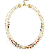 Ettika Every Festival Pearl, Chain and Bead Mix 18k Gold Plated Layered Necklace - Gold - ONE SIZE