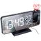 Fresh Fab Finds Mirror LED Projection Alarm Clock - Dual Alarms, USB Port, 4 Dimmer, 12/24 Hour - Black
