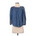 LC Lauren Conrad 3/4 Sleeve Blouse: Blue Tops - Women's Size X-Small