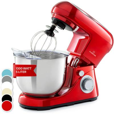 Klarstein - Knetmaschine Küchenmaschine zum Backen, 1300W Teigmaschine Klein, 6 Stufen, Schneebesen Image