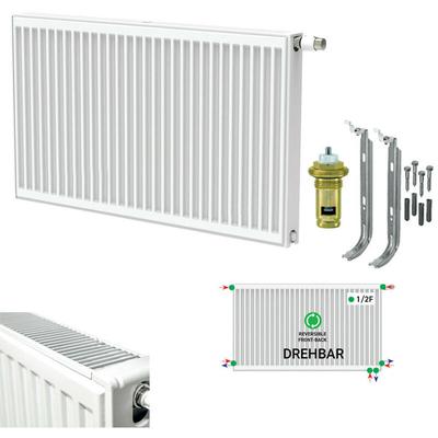 Universalheizkörper Kompakt Ventilheizkörper 6 Anschlüsse T22 500x700-1046W - Belrad