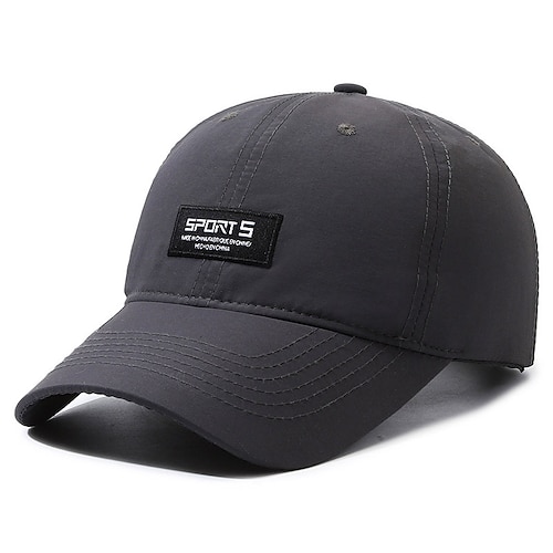 Herren Cap Basecap Sonnenhut Kappe Schwarz Marineblau Polyester Modisch Brautkleider schlicht Strasse Täglich Buchstabe Einstellbar Sonnenschutz Atmungsaktiv Schnelltrocknend Image