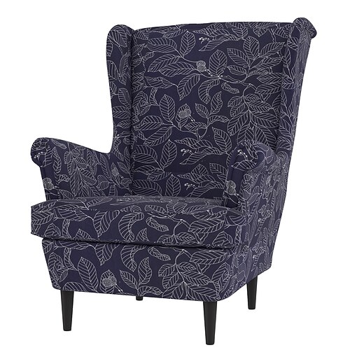 Wingback-Stuhlbezug 100% Baumwolle mit Armlehnenbezug Blumen Steppbezüge für Einzelstuhl Image
