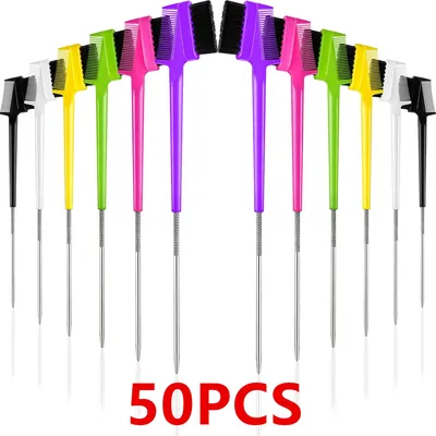50pcs Hair Eyebrow Grooming Tool Double Sided Eyebrow Brush Comb Edge Control Brush Comb Hair Gel