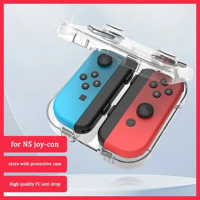 for Nintendo switch joycon mini storage case box PC Transparent store with Wristband Silicone cover for zelda oled joy-con box
