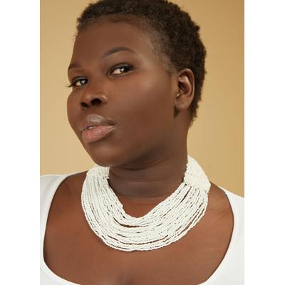 Plus Size Braided And Beaded Necklace