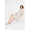Sommerkleid SENSES.THE LABEL, Damen, Gr. XXL, US-Größen, beige (summer sand), Material: 50% Baumwolle, 50% Leinen, unifarben, casual, A-Linie normal, V-Ausschnitt, 3/4-Ärmel eingesetzt 1-Knopf-Manschette, Kleider, mit Seitenschlitze