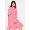 Sommerkleid SENSES.THE LABEL, Damen, Gr. S, US-Größen, pink (soft pink), Material: 100% Baumwolle, unifarben, casual, A-Linie normal, hoch geschlossener Ausschnitt, 3/4-Ärmel Ärmel mit Ärmelschlitz 1-Knopf-Manschette, Kleider, aus Baumwolle