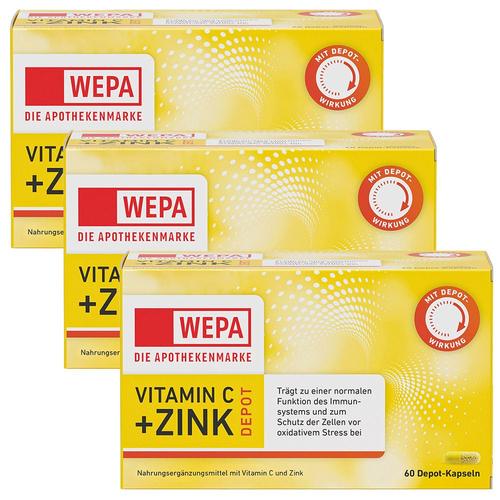 Wepa Vitamin C+Zink KAP 3er-Pack 3x60 St Kapseln